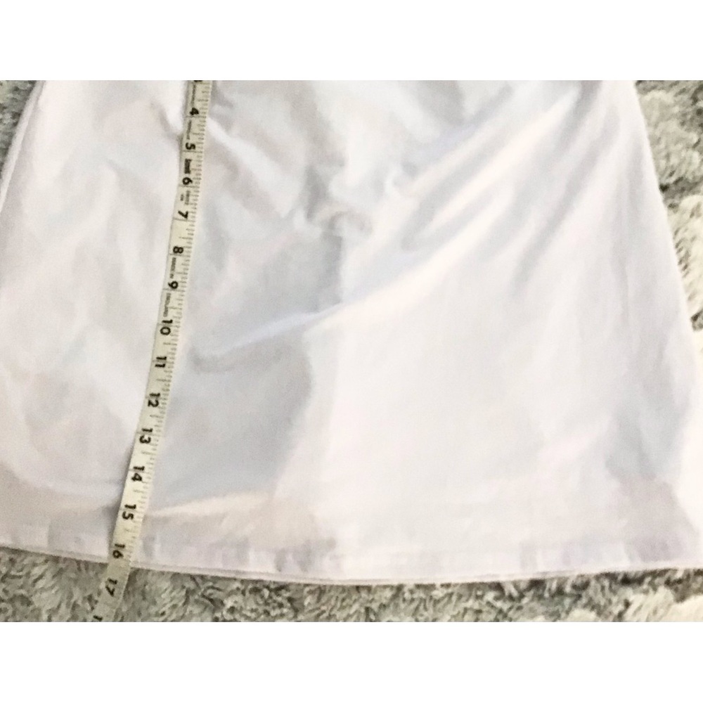 White A-Line Mini Skirt w/shorts for Casual Resort Wear